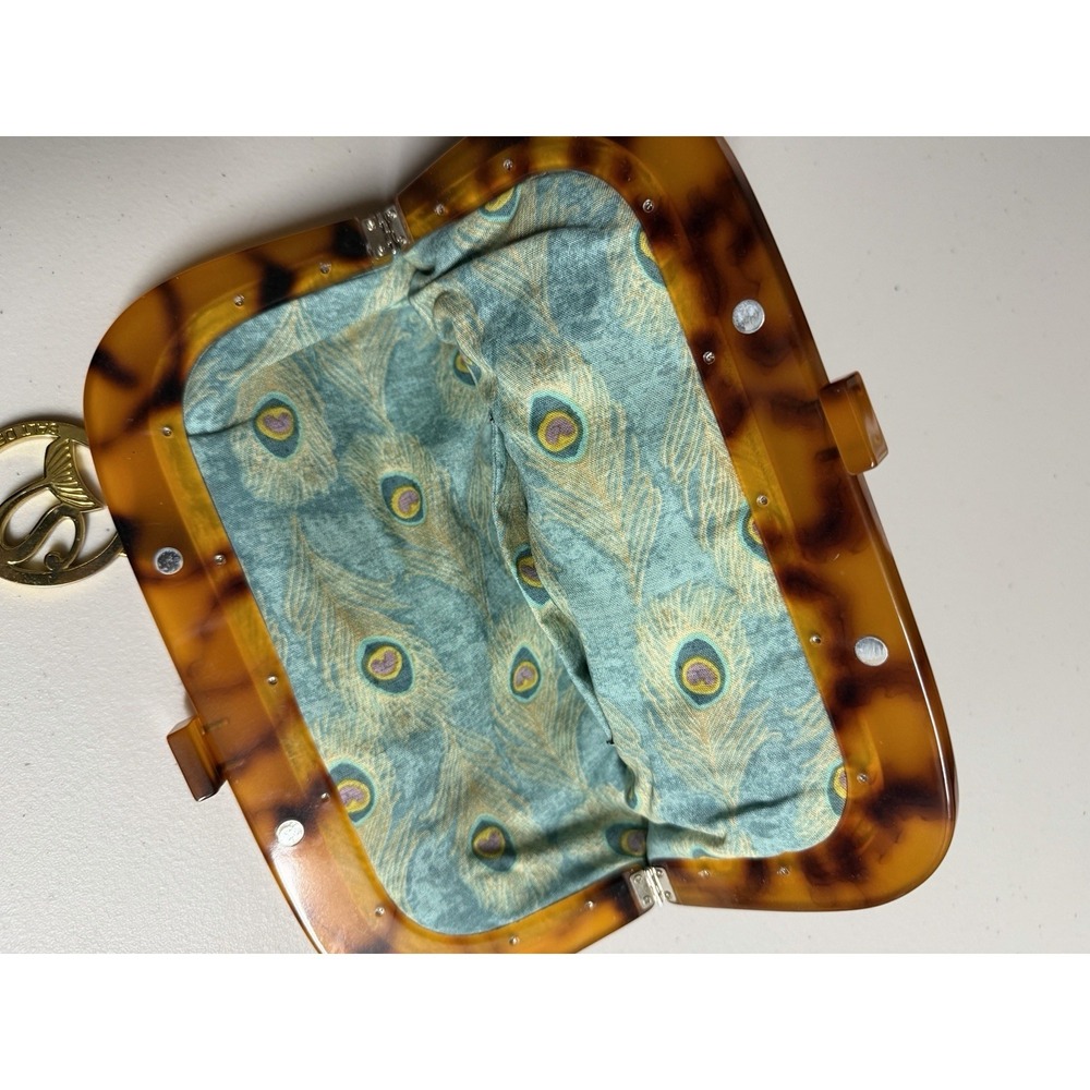 Salt Designs Kauai Hawaiian Faux Leather Resin Tortoise Clutch Purse Resort - Picture 6 of 9